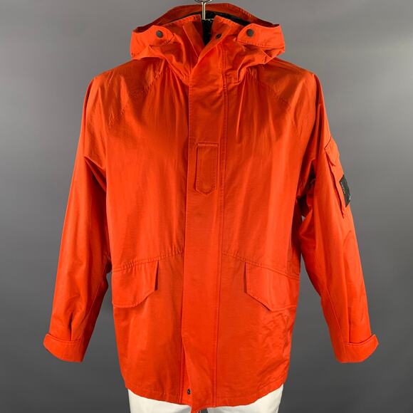 RAG & BONE Size L Orange Cotton Polyester Parka Jacket